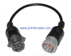 J1939 Type 1 Deutsch 9 Pin Male with Square Flange to J1708 6 Pin Female Cable