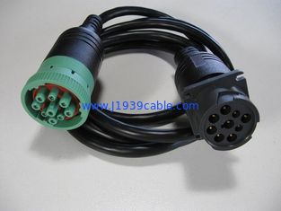 Green Type 2 Deutsch 9 Pin J1939 Female to Type 1 J1939 Male Cable