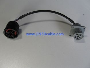J1708 Deutsch 6-Pin Male Receptacle to 9-Pin J1939 Female Socket Cable