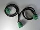 Green Deutsch 9-Pin J1939 Female to J1939 Male and Threaded J1939 Male Y Cable