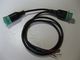Green Deutsch 9-Pin J1939 Male to J1939 Female and Open End Splitter Y Cable