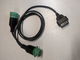 Green Deutsch 9-Pin J1939 Male to OBD2 OBD-II Female and J1939 Female CAN Bus Y Cable