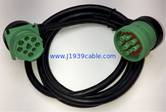 Right Angle Green Deutsch 9 Pin J1939 Female to Right Angle J1939 Male Cable