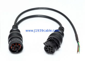Deutsch 9-Pin J1939 Female to J1939 Male and Open End CAN Bus Split Y Cable