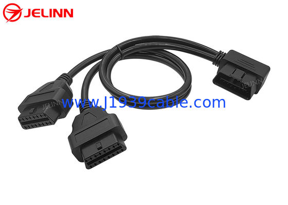 OBD2 OBDII 16 Pin Right Angle Male, zu verdoppeln weibliches rundes aufgeteiltes y-Kabel