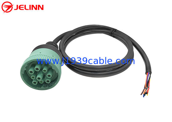Grün J1939 9-Pin-zu-offenen End-Pigtail-Kabel