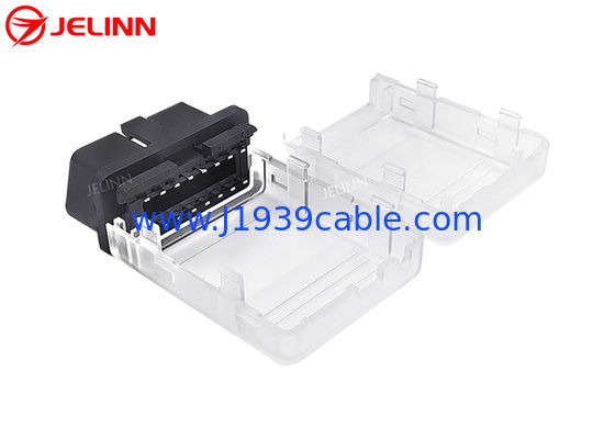 OBD2 Plastiktransparentes Gehäuse OBD 2 Gehäuse und OBDII männlicher Stecker mit geraden Pins